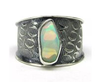 AutorskeSperky.com - Stříbrný prsten s opálem -  S7037 Stříbro