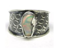 AutorskeSperky.com - Stříbrný prsten s opálem -  S7046 Stříbro