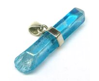 AutorskeSperky.com - Stříbrný přívěšek s aqua aura křišťálem - S7106 Stříbro