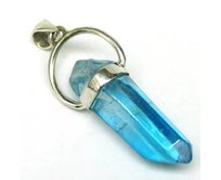 AutorskeSperky.com - Stříbrný přívěšek s aqua aura křišťálem - S7139 Stříbro