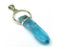 AutorskeSperky.com - Stříbrný přívěšek s aqua aura křišťálem - S7142 Stříbro