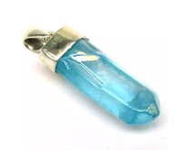 AutorskeSperky.com - Stříbrný přívěšek s aqua aura křišťálem - S7149 Stříbro