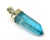 AutorskeSperky.com - Stříbrný přívěšek s aqua aura křišťálem - S7157 Stříbro
