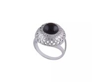 AutorskeSperky.com - Stříbrný prsten s onyxem -  S244 Stříbro