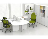 NABYTEK-DESIGNOVY.CZ - ZE 2.12P 56 - Sestava kancelářského nábytku Komfort 2.12, bílá