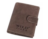 Pánská kožená peněženka Wild Tiger, tmavě hnědá, AM-28-072