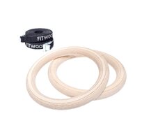 Gymnastické kruhy FitWood ULPU - Adult nature wood / black