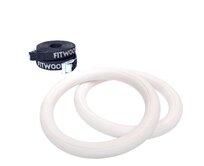 Gymnastické kruhy FitWood ULPU - Adult Waxed White / Black