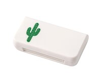 Botanic Zásobník na kapsle - Bílý s kaktusem, 3 boxy