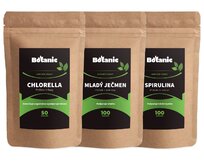 Botanic Chlorella, Spirulina a Mladý ječmen - Výhodný balíček 250 g