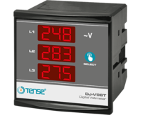 Voltmetr panelový  digitální třífázový vestavný pro AC