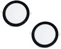 2 ks - SLIM LED panel černý rám studená bílá /6500K 18W / 1620Lm kruhový vestavný kulatý (napájecí zdroj součástí sestavy) 6500K