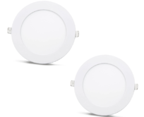 2 ks - SLIM LED panel studená bílá /6500K 18W / 1620Lm kruhový vestavný kulatý (napájecí zdroj součástí sestavy) 6500K