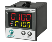 Multifunkční časové relé 2x4 LED displej  pro montáž na panel/dveře 72mm x 72mm