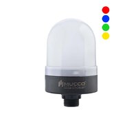 Signální maják LED RGB se zvukovým signálem, 12-24 V/DC, ø70mm