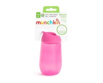 Munchkin - Hrneček s brčkem Simple Clean 296ml - růžový Plast