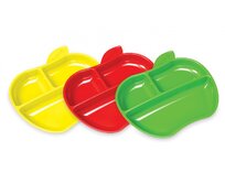 Munchkin - Set barevných dělených talířů ve tvaru jablka 3ks Plast