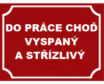 Plechová cedulka 20 x 15 cm – Do práce choď