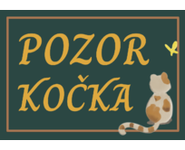 Plechová cedulka 20 x 15 cm – Pozor kočka