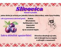 Plechová retro cedule / plakát  - Slivovica, návod k použití Provedení:: Papírový obraz v rámu A4