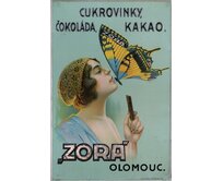 Plechová retro cedule / plakát -  Zora Olomouc Provedení:: Papírový obraz v rámu A4