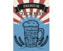 Plechová retro cedule / plakát - Premium czech beer Provedení:: Papírový obraz v rámu A4