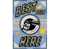Plechová retro cedule / plakát - Best beer here Provedení:: Papírový obraz v rámu A4