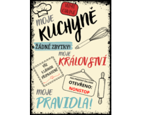 Plechová retro cedule / plakát - Moje kuchyně II Provedení:: Plechová cedule A4 cca 30 x 20 cm