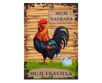 Plechová retro cedule / plakát - Moje zahrada II Provedení:: Plechová cedule A4 cca 30 x 20 cm