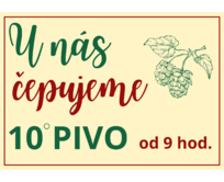Plechová retro cedule / plakát - U nás čepujeme... Provedení:: Plechová cedule A4 cca 30 x 20 cm