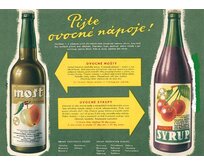 Plechová retro cedule - Pijte ovocné nápoje Provedení: Dibond: 20 x 15 cm