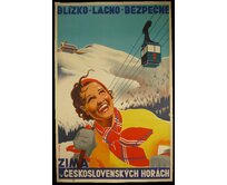 Plechová retro cedule - Zima v Československých horách Provedení: Hliník: 20 x 15 cm