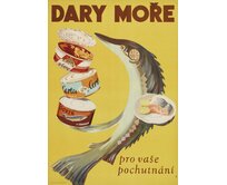 Plechová retro cedule - Dary moře Provedení: Dibond: 40 x 28,5 cm