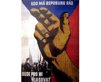 Plechová retro cedule - Kdo má republiku rád... Provedení: Dibond: 40 x 28,5 cm