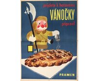 Plechová retro cedule - Vánočky připravil Pramen Provedení: Dibond: 30 x 20 cm