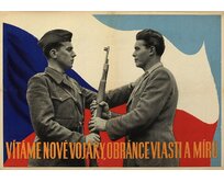 Plechová retro cedule - Vítáme nové vojáky Provedení: Dibond: 20 x 15 cm