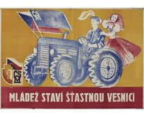 Plechová retro cedule - Mládež staví šťastnou vesnici Provedení: Hliník: 20 x 15 cm