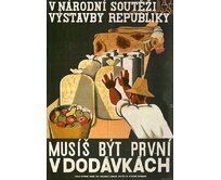 Plechová retro cedule - Musíš být první v dodávkách Provedení: Dibond: 20 x 15 cm