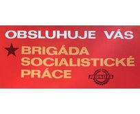 Plechová retro cedule - Obsluhuje Vás I Provedení: Hliník: 20 x 15 cm