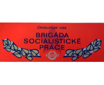 Plechová retro cedule - Obsluhuje Vás II Provedení: Dibond: 40 x 28,5 cm