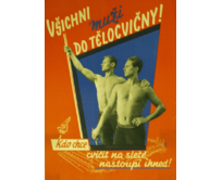 Plechová retro cedule - Všichni muži do tělocvičny Provedení: Dibond: 20 x 15 cm