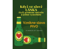 Plechová retro cedule - Pivo-láska Provedení: Hliník: 20 x 15 cm