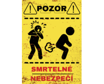 Plechová retro cedule - Smrtelné nebezpečí Provedení: Dibond: 20 x 15 cm