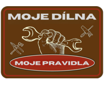 Plechová retro cedule - Moje dílna Provedení: Dibond: 40 x 28,5 cm