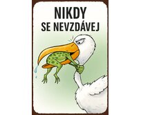 Plechová retro cedule - Nikdy se nevzdávej Provedení: Hliník: 20 x 15 cm