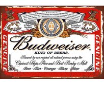 Plechová retro cedule - Budweiser Provedení: Hliník: 30 x 20 cm