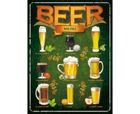 Plechová retro cedule - Beer Menu Provedení: Hliník: 30 x 20 cm