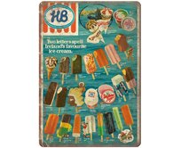 Plechová retro cedule - HB zmrzlina Provedení: Hliník: 20 x 15 cm