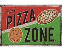 Plechová retro cedule - Pizza Zone Provedení: Hliník: 30 x 20 cm