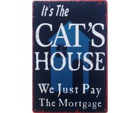 Plechová retro cedule - Cats House Provedení: Dibond: 40 x 28,5 cm